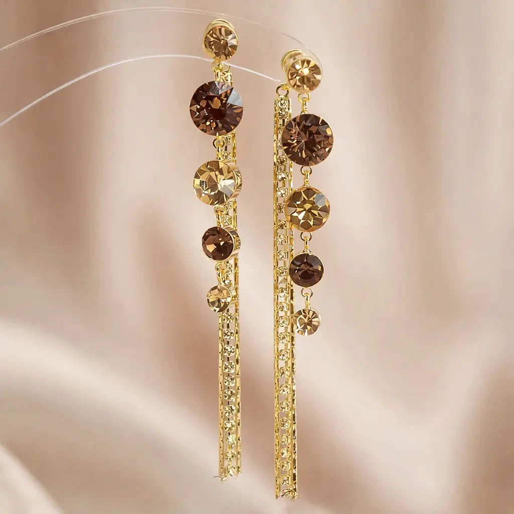 Light Luxury Diamond Tassel Earrings