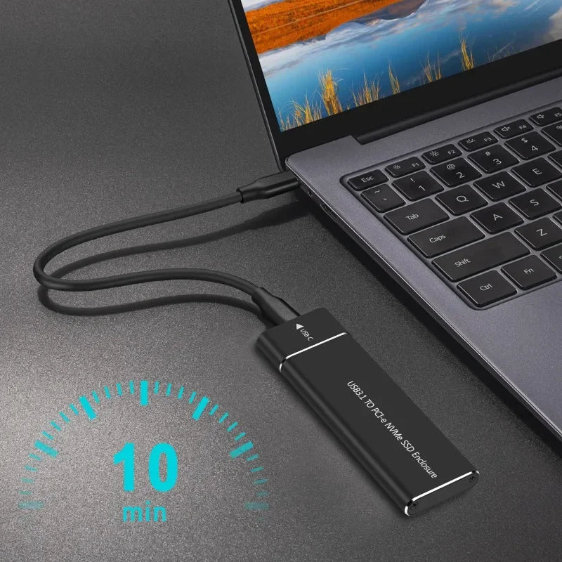 M.2 NVMe SSD Enclosure – USB-C Gen2 10Gbps with USB-A Cable