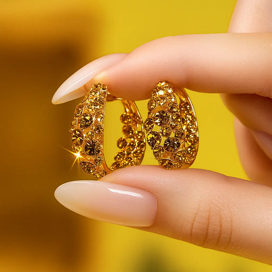 Golden Zircon Victorian Earrings