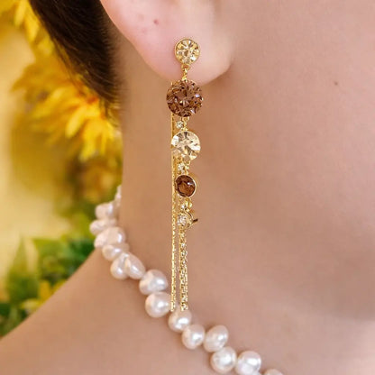 Light Luxury Diamond Tassel Earrings