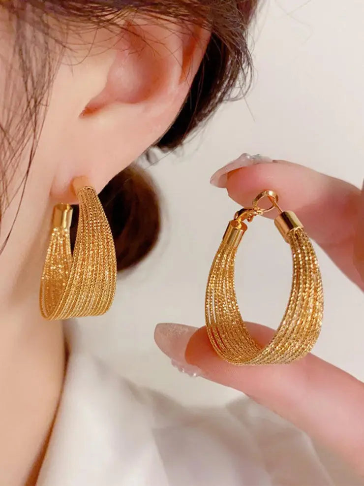 Wedding Multilayer Gold Earrings
