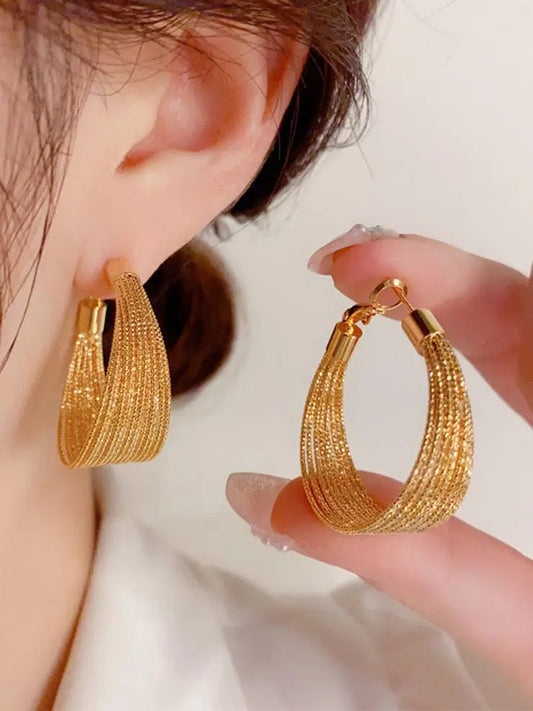 Wedding Multilayer Gold Earrings